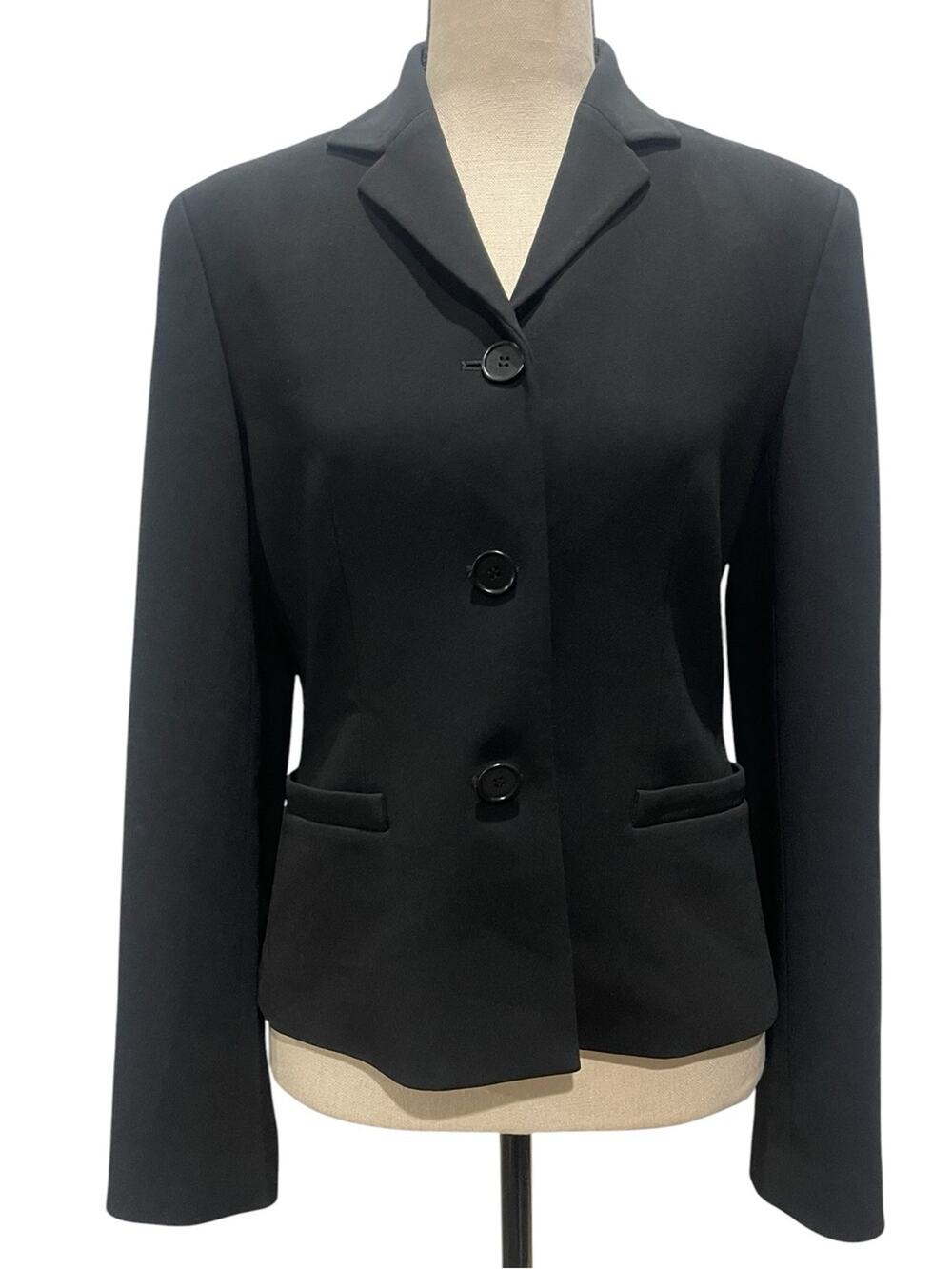 Ann Taylor Vintage Blazer Black Workwear Office Size 2